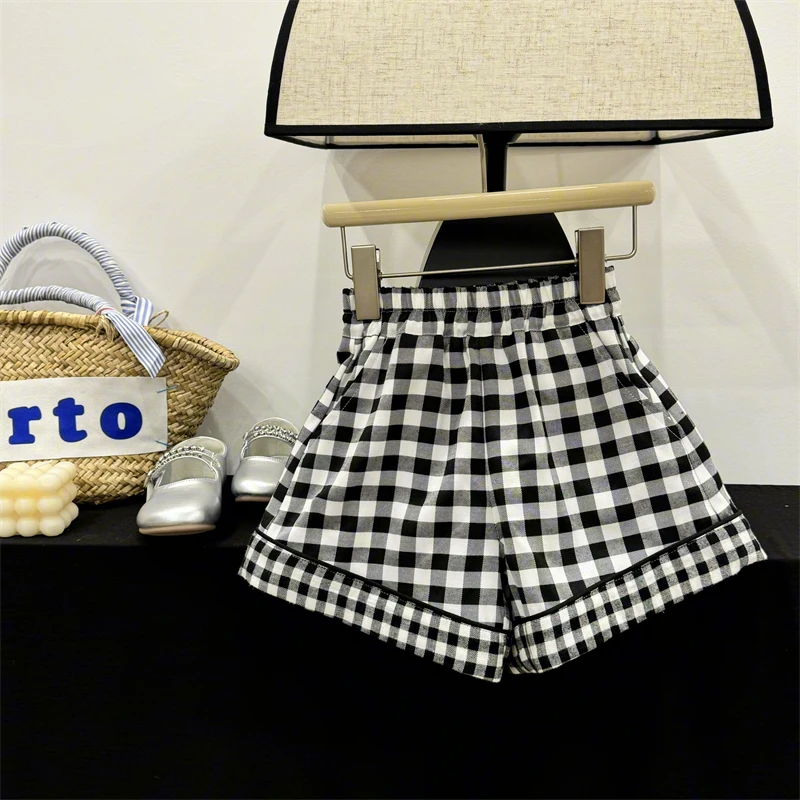 【个性宣言】童装女童格子休闲裤2024夏季新款洋气个性休闲百搭裤