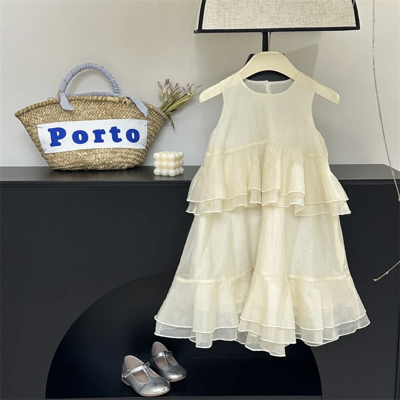 童装女童连衣裙2024夏装新款儿童裙子法式气质无袖女孩洋气背心裙