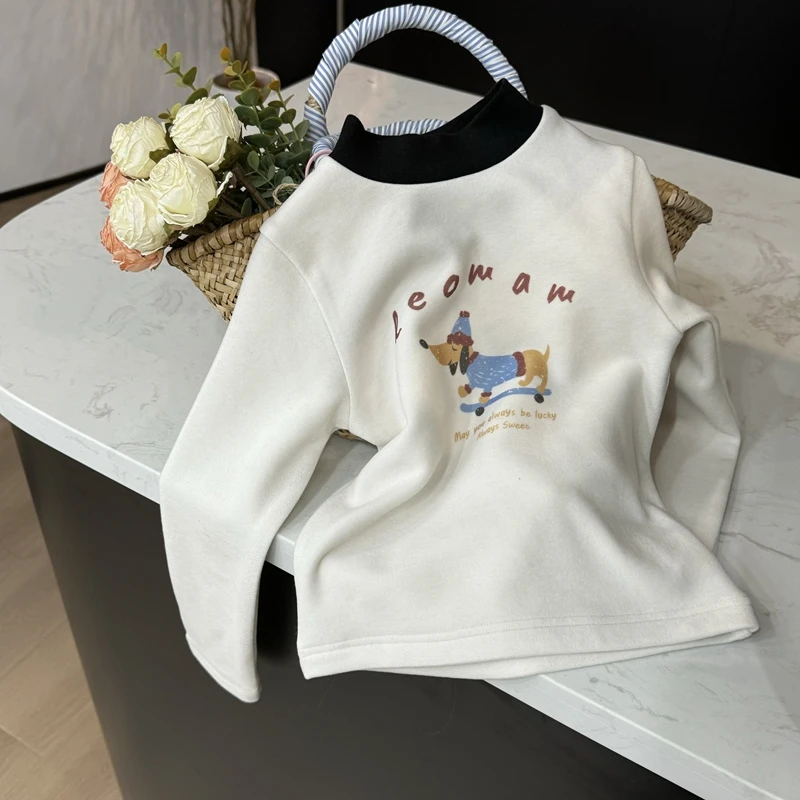 【现货】Leomama童装女童长袖打底衫秋冬半高领中大儿童T恤舒适上衣