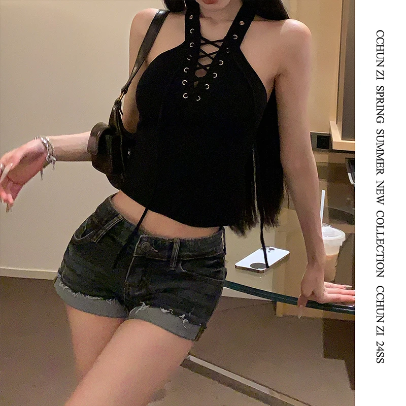 【CHUN ZI】【辣式mini裤】牛仔短裤女辣妹低腰紧身百搭甜辣热裤