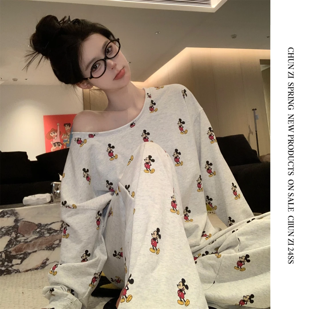 【CHUN ZI】极简 省心穿搭可爱又性感家居可外穿宽松卫衣阔腿裤套装