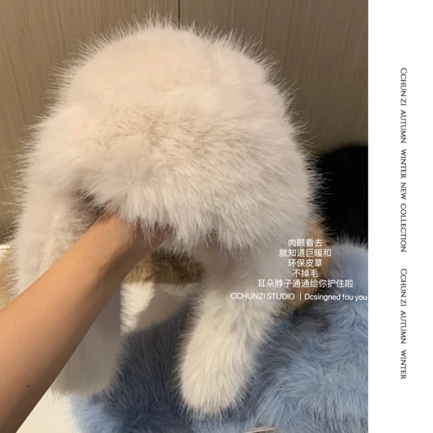 【CCHUN ZI】纯子的雷锋帽 毛绒绒保暖护耳帽加绒加厚帽子