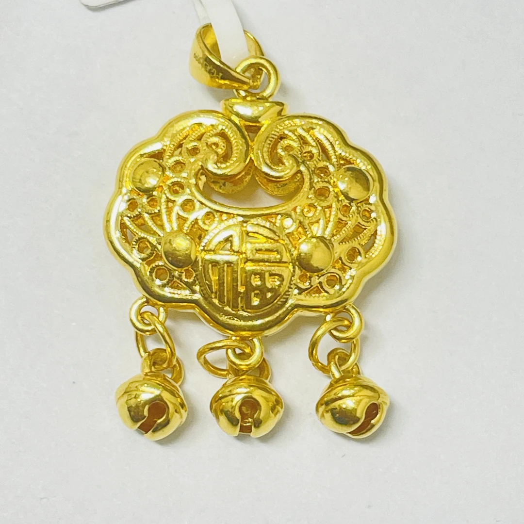 【旺旺专享】足金吊坠 5G光面铃铛锁包 1.81