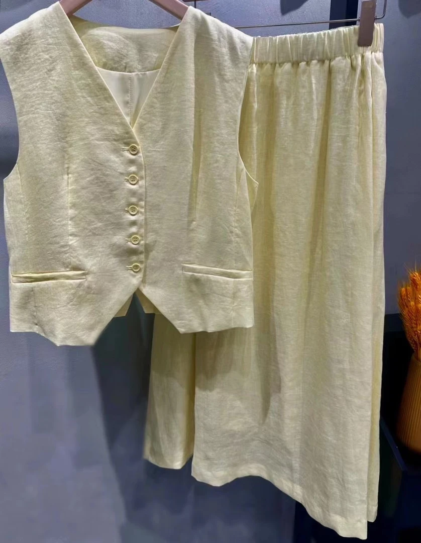 新款套装 宽松上衣减龄工装马甲时尚套装