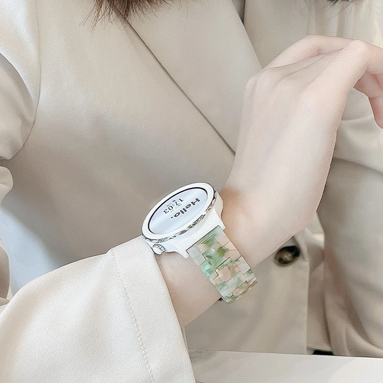 适用华为手表表带gt3pro表带watch3三珠树脂gt2保时捷GT2E46男女