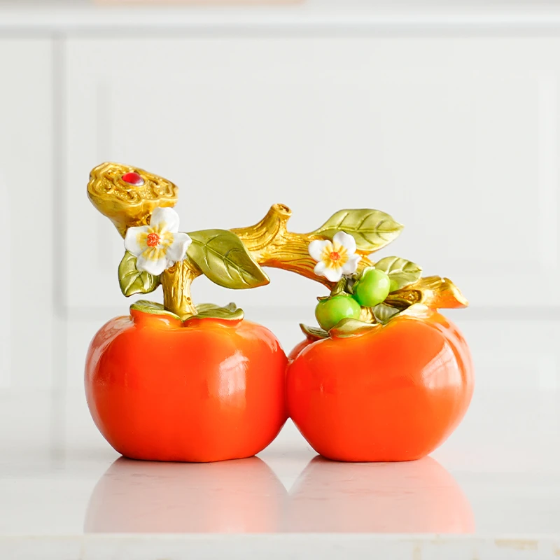 柿子万柿如意摆件中式招财客厅电视酒柜装饰品如意电视柜摆件礼品