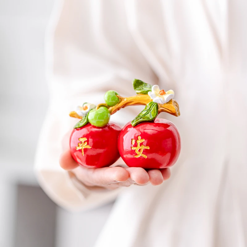 小苹果摆件创意家居装饰客厅玄关电视柜电视柜摆件礼物家居饰品