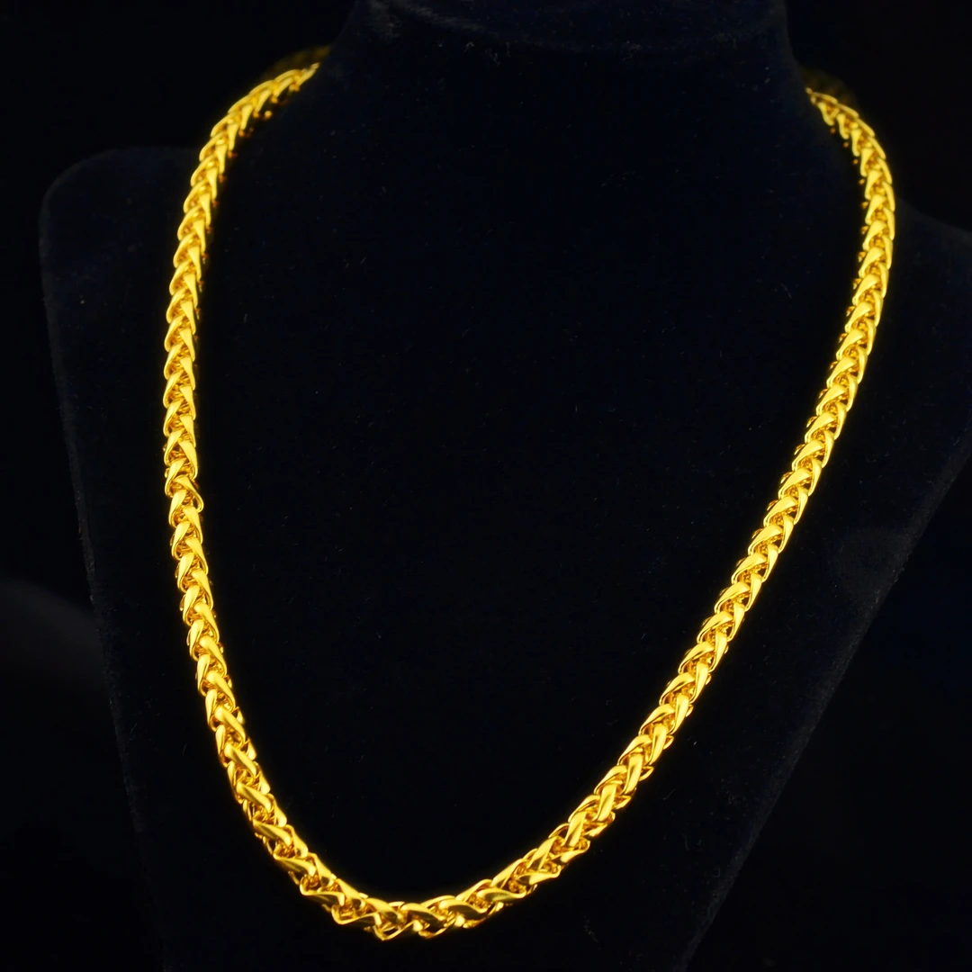 铜合金项链 霸气18K黄金色男款粗龙骨肖邦链潮男时尚正品社会项链