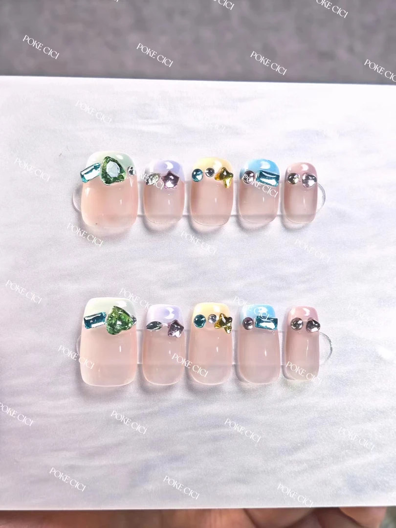 [缤纷糖果]-POKE CICI 轻奢纯手工穿戴甲温柔可爱灵动美甲