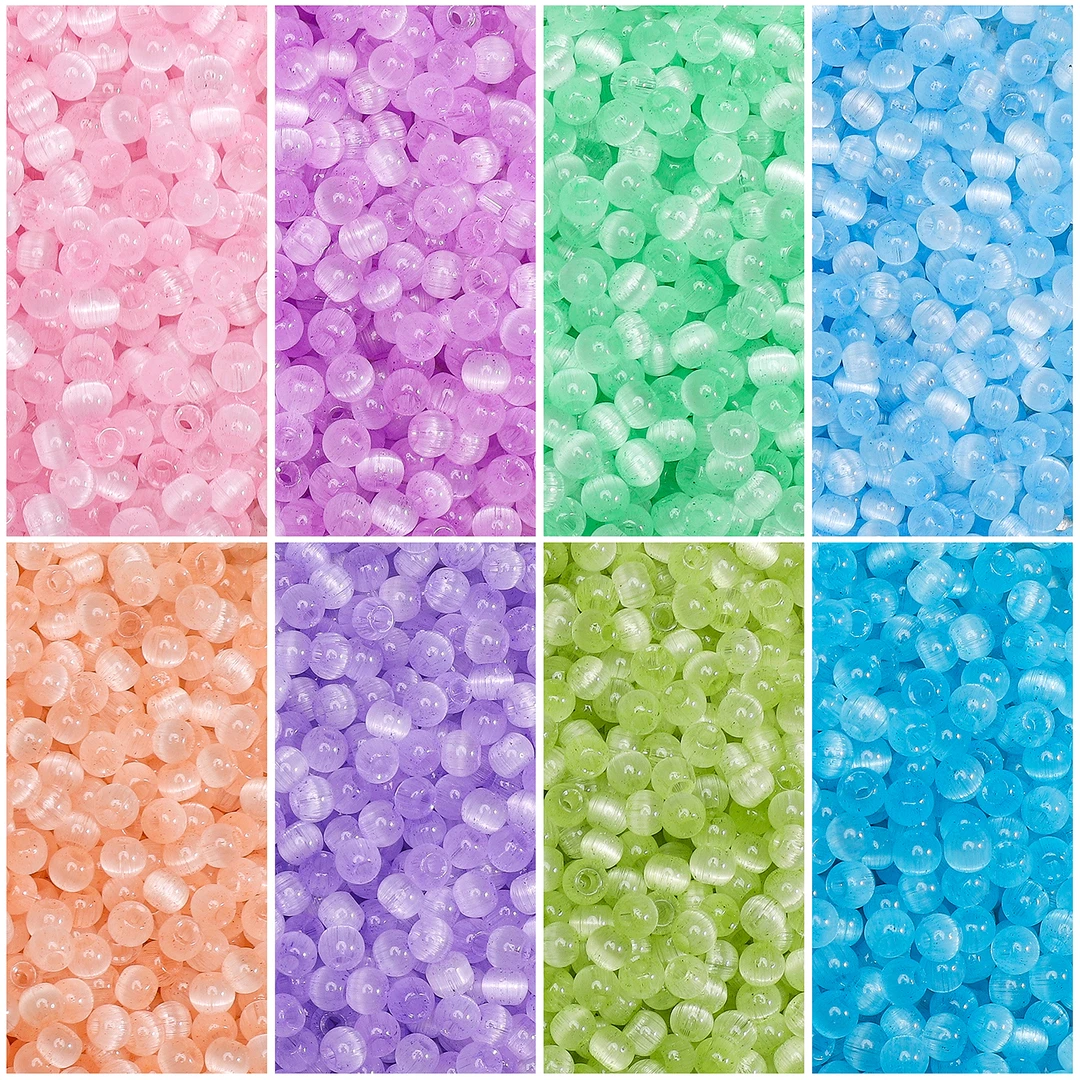 4mm猫眼玻璃米珠国产散珠 diy手工制作串珠手链项链饰品配件材料