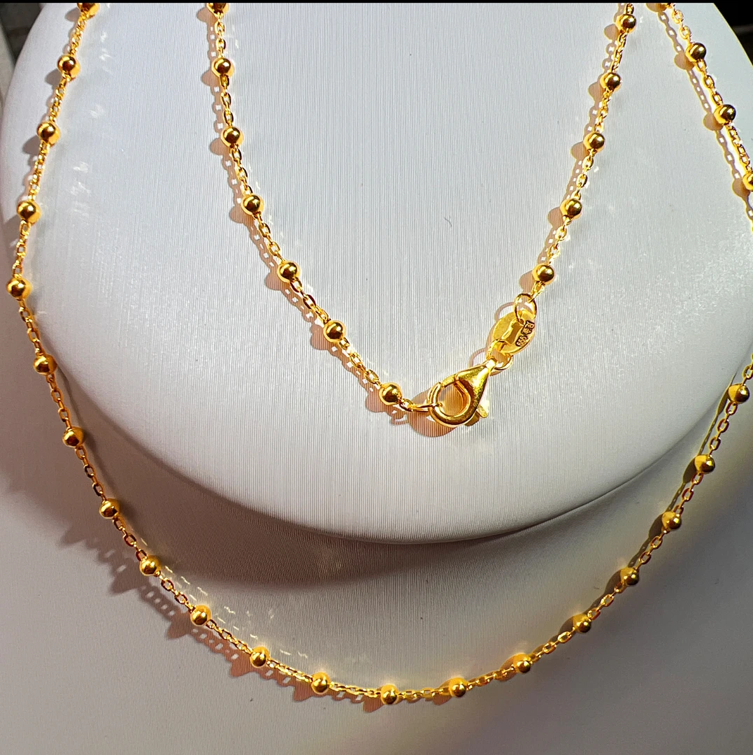 足金999  闪O间珠链