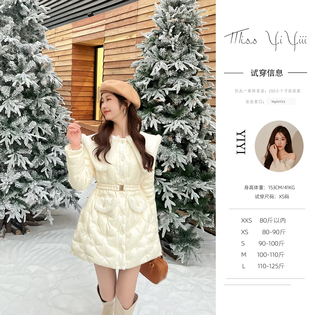 【泡芙芭蕾】<YiYiii>轻奢大翻领外套冬季新款韩版甜美减龄羽绒服