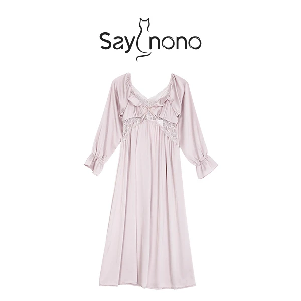 Say nono【懒猫nono】缎面连衣裙睡衣居家服夏季家居服气质长款
