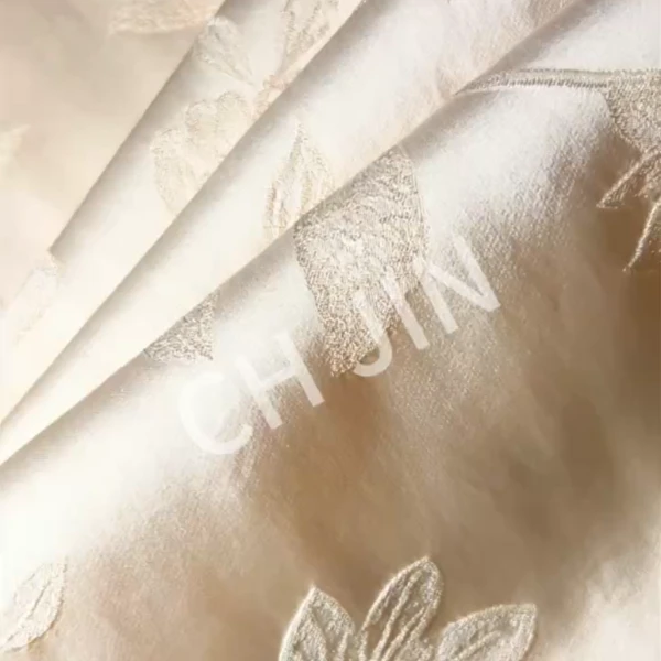 【2米】A83重工人丝提花布料品质女装面料设计师面料