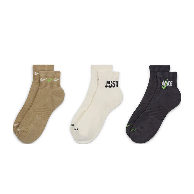 Nike/耐克男袜运动休闲短袜三双装舒适透气中筒袜子DH3827-908