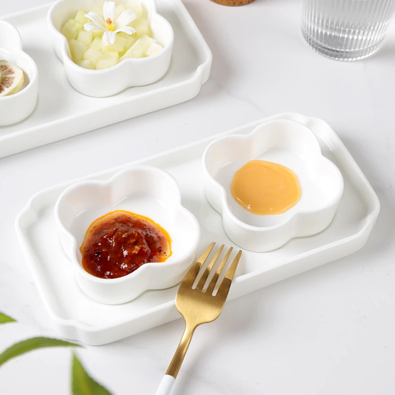 创意家用陶瓷调味碟小吃碟纯白色简约酒店小碟子餐具骨瓷酱料碗
