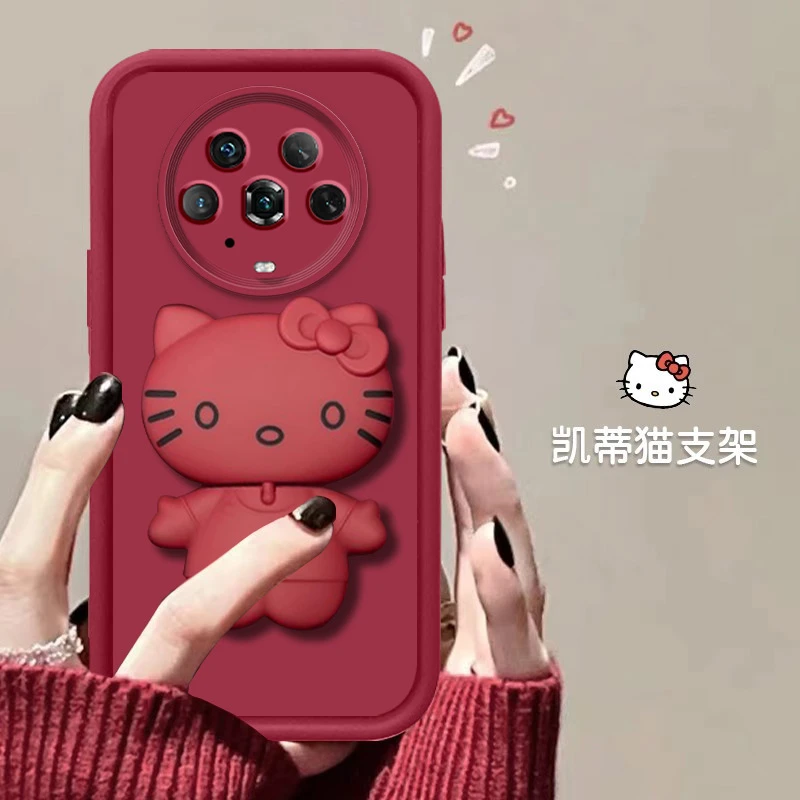 【荣耀MAGIC4】网红爆款猫猫支架款可爱全包保护硅胶防摔手机壳