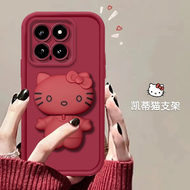 【小米14】网红爆款猫猫支架款可爱全包保护硅胶防摔手机壳