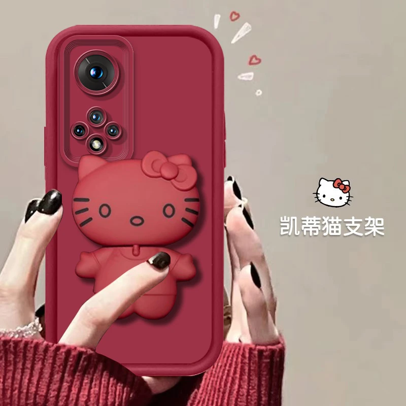 【华为NOVA9PRO/荣耀50PRO】网红爆款猫猫支架款全包硅胶防摔手机壳