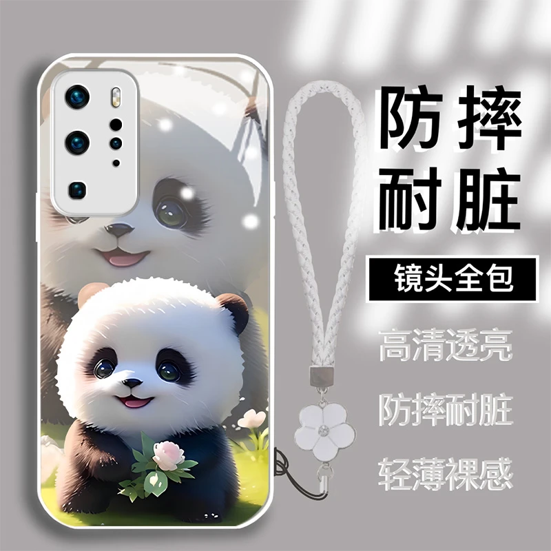 【华为P40pro】2024新款萌熊可爱花花金漆钢化全包保护防摔手机壳