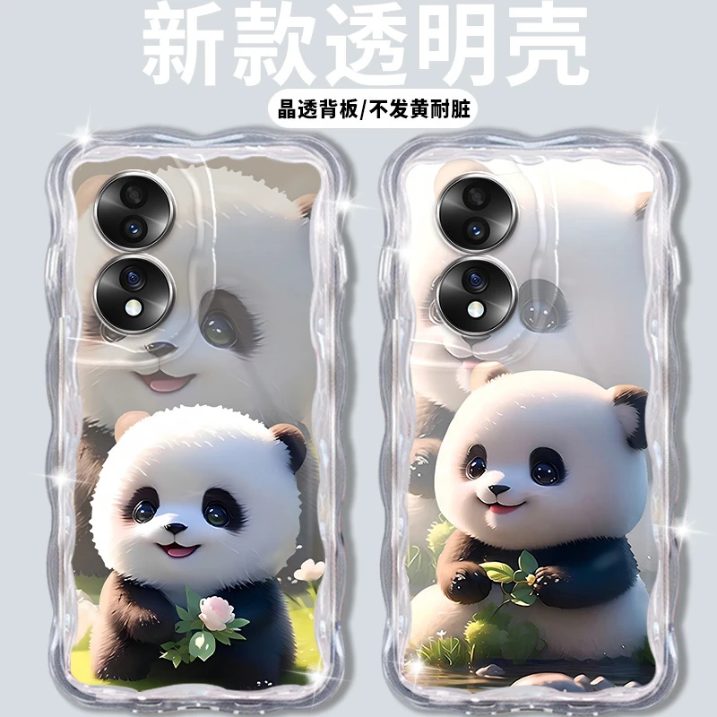 华为荣耀70波浪壳网红可爱园润萌熊全包防摔硅胶手机壳