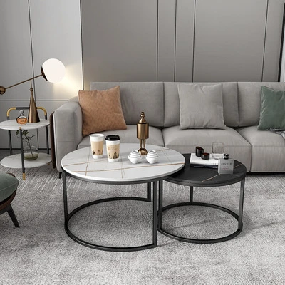 轻奢岩板子母茶几组合简约现代网红家用岩板茶几客厅茶台桌酒店