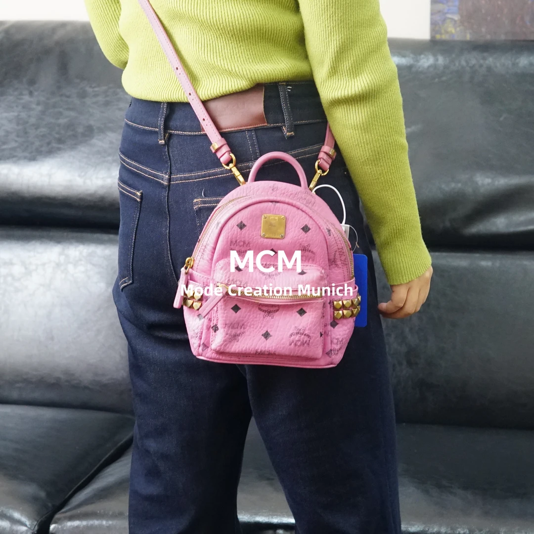 95新 MCM 粉色单肩包/F3HB08724121/4121