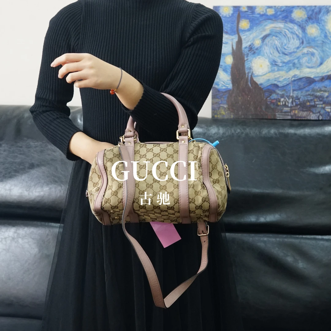 95新 GUCCI/古驰 老花枕头包/HD12406008/6008