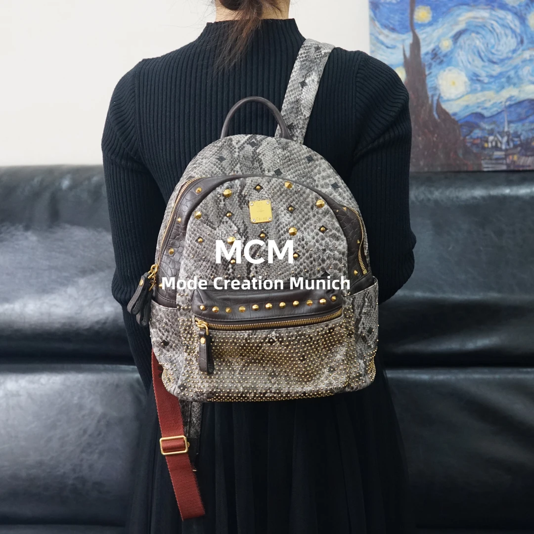 95新 MCM 灰色双肩包/ZT12604006/4006