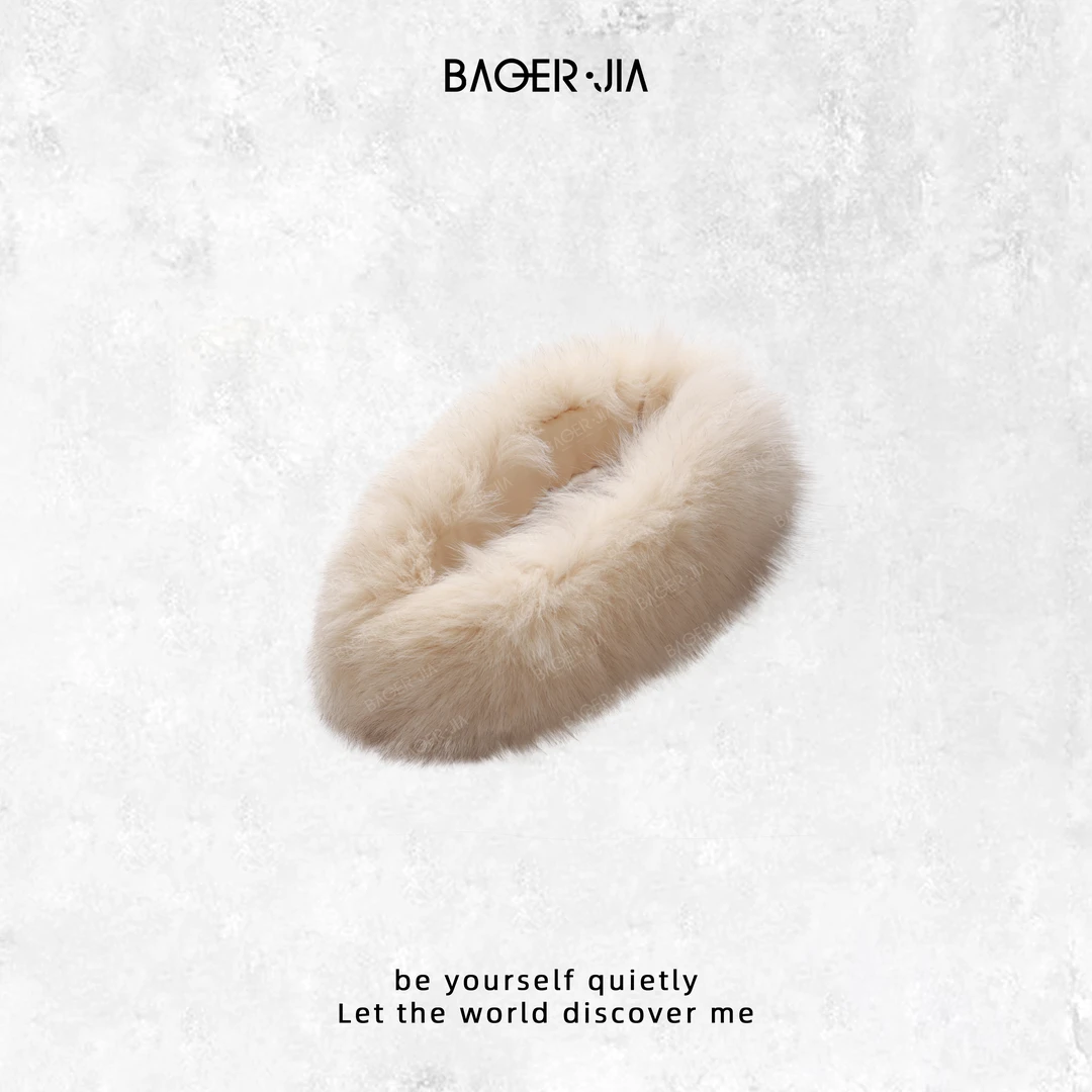 3-【富察容音】宝儿家含幂BX05524309冬季氛围感环绕保暖狐狸毛围脖