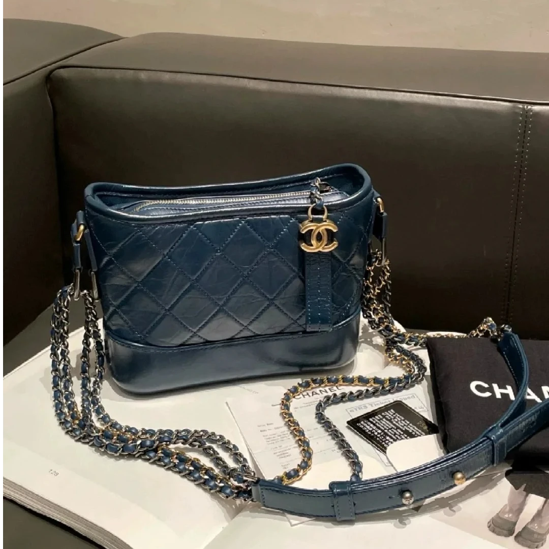 99新 Chanel/香奈儿 chanel流浪小号蓝色拼黑斜挎包/公价无/甄选