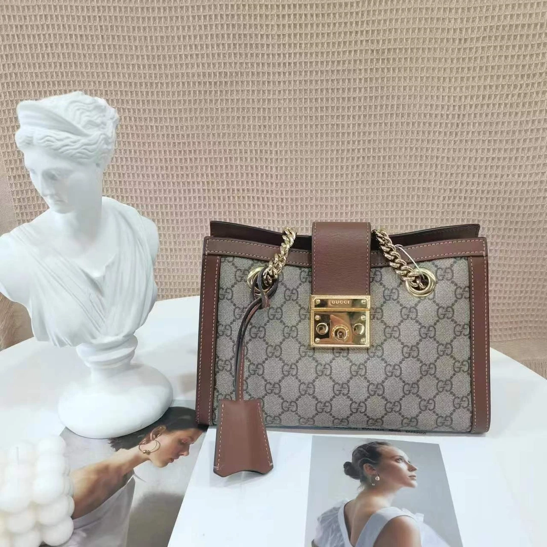 95新 GUCCI/古驰 gucci padlock小三包焦糖色/公价无/甄选