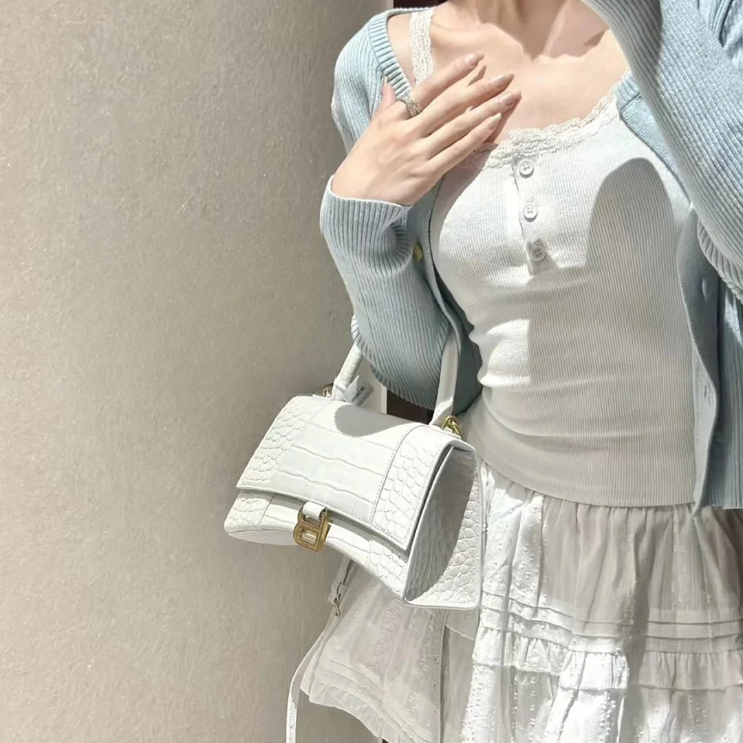 99新 Balenciaga/巴黎世家 沙漏s 白金鳄压/公价无/甄选