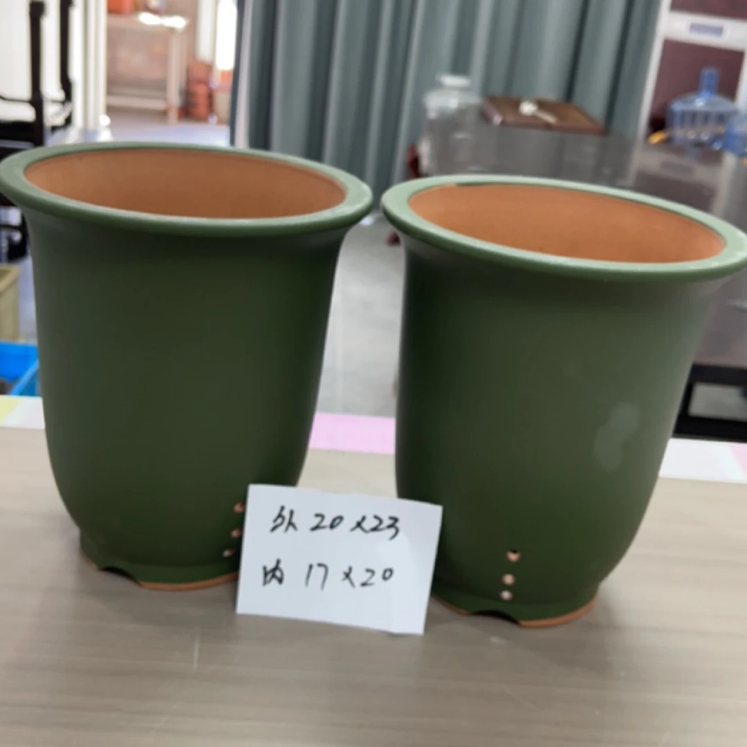 紫砂粉浆金钟花盆