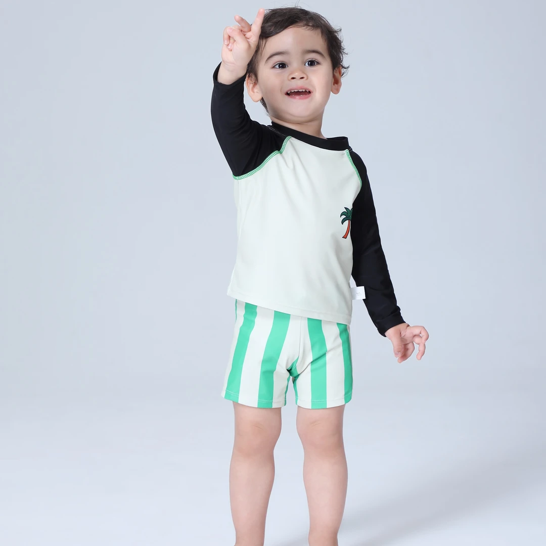 【GiggleGiggle】小西瓜 男童防晒长袖分体泳衣夏季防晒游海边温泉