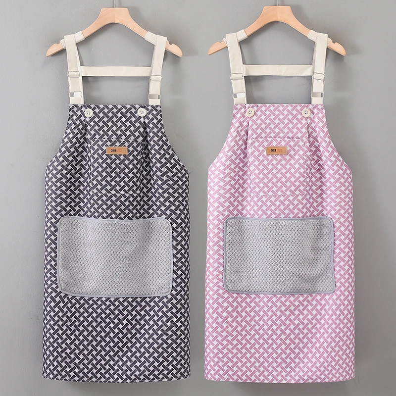 围裙韩版女防水防油可擦手家用厨房上班工作网红时尚新款做饭罩衣