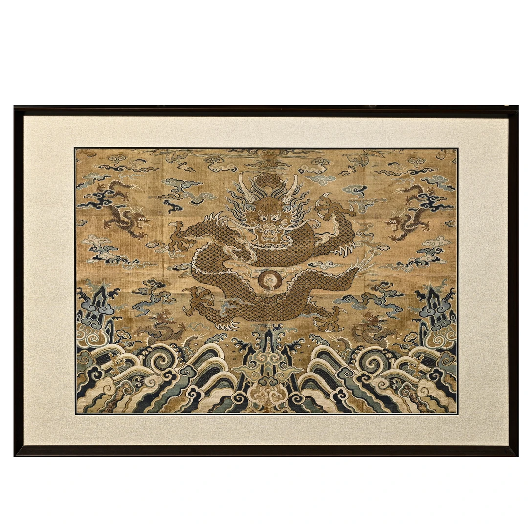 清乾隆织锦龙纹挂屏 251-48