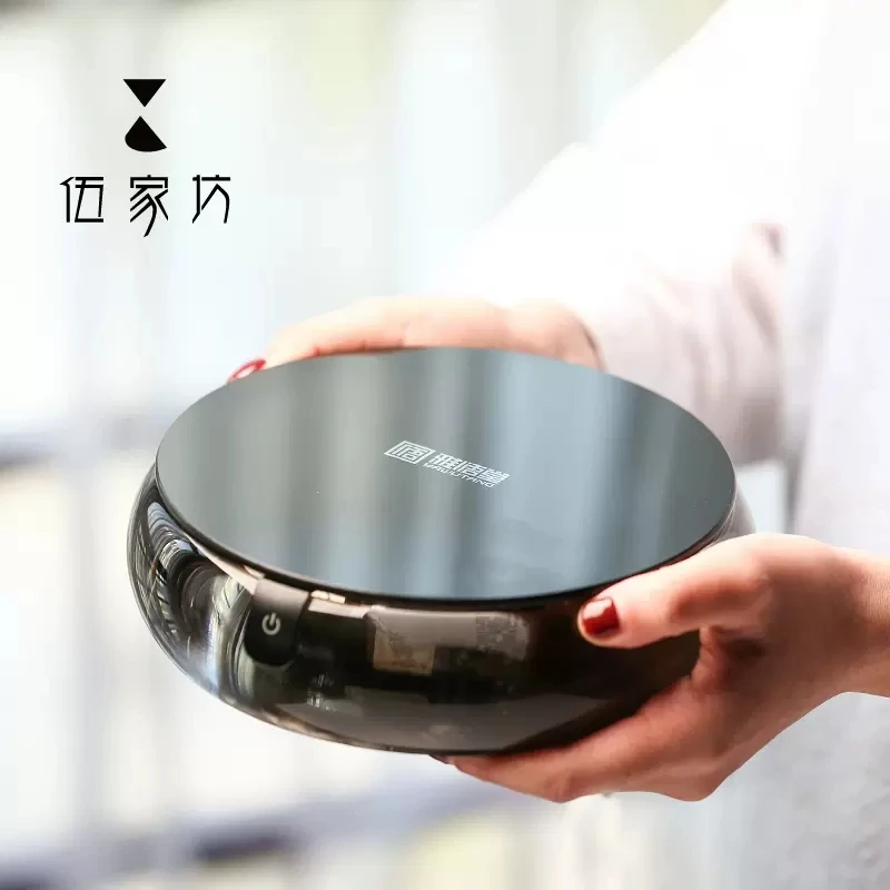 伍家坊水晶玻璃电陶炉茶道配件黑色家用智能多功能煮茶器调温
