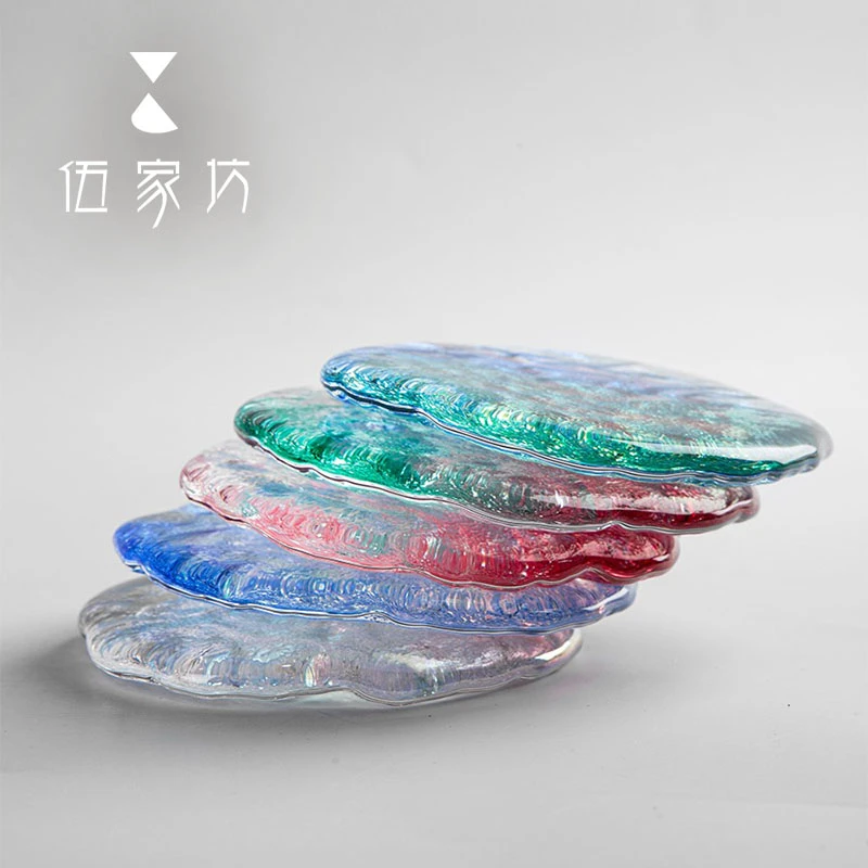 水晶冰块玻璃茶杯垫水晶琉璃加厚耐热茶杯托水杯餐垫托盘家用