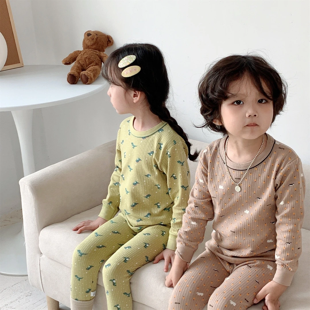 吸汗~透气~儿童纯棉春季新款秋衣套装儿童家居服宝宝套装全棉内衣