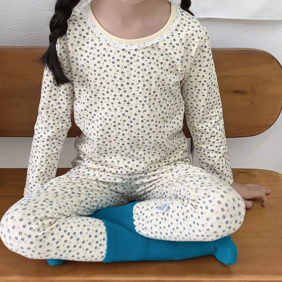 儿童莱卡无骨套装宝宝秋衣秋裤男女秋装睡衣家居服套装