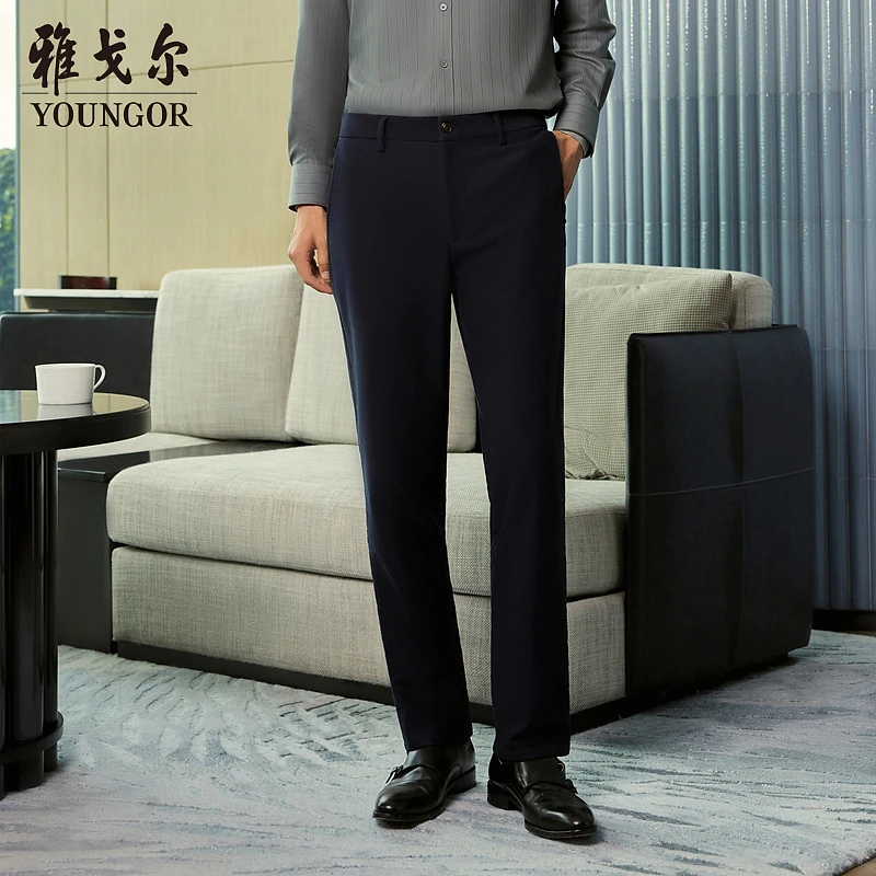 【DP免烫】雅戈尔春季新款男士休闲裤官方莫代尔高级弹力长秋冬裤子