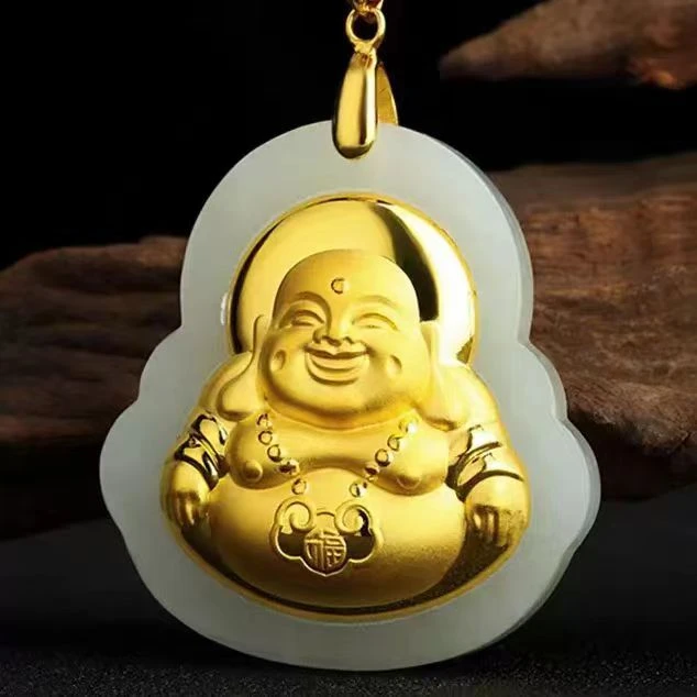 【赠礼盒】镶嵌弥勒佛精美挂坠 气质轻奢女款项坠l