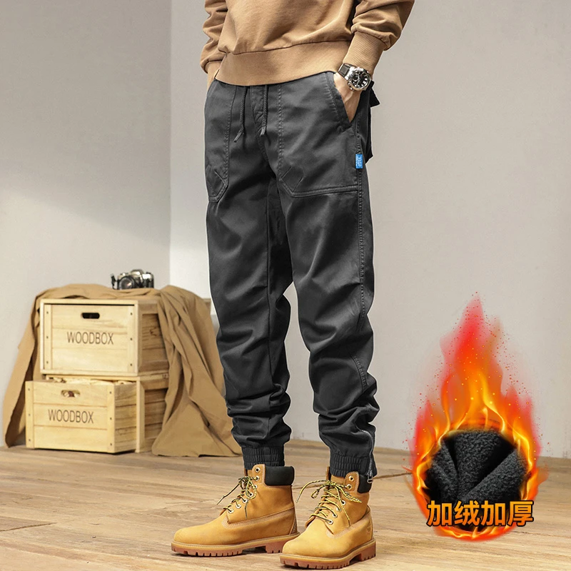 【冬季加绒款】加绒加厚复古男休闲裤工装裤长裤男秋冬裤子 98679