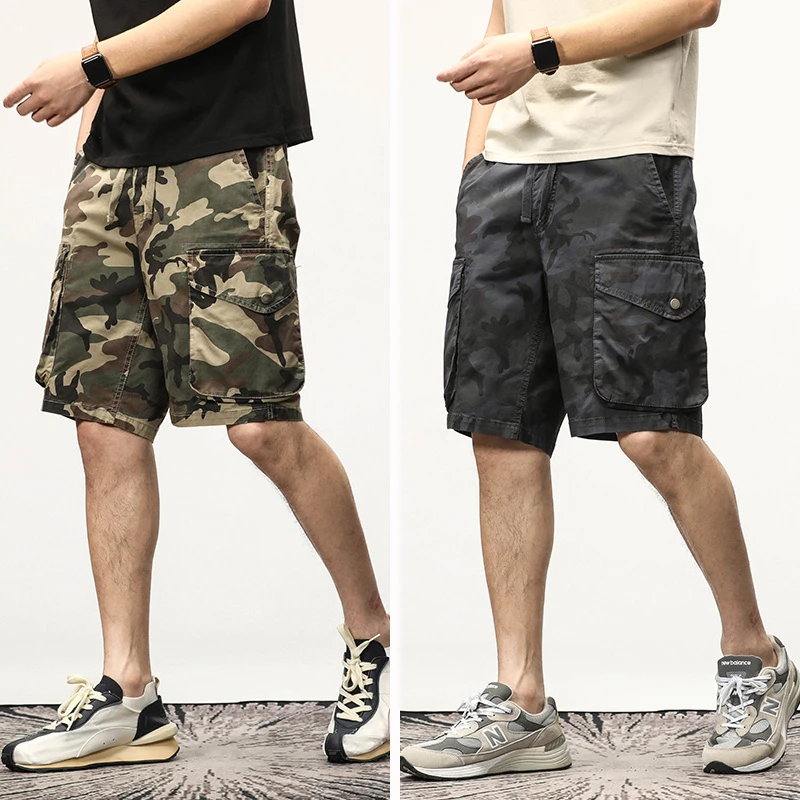 【夏季上新】A078 夏季美式工装迷彩休闲短裤男士松紧腰五分裤