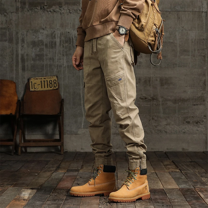 【秋冬上新】2207 秋冬厚款休闲裤男士多口袋工装裤弹力束脚裤长裤