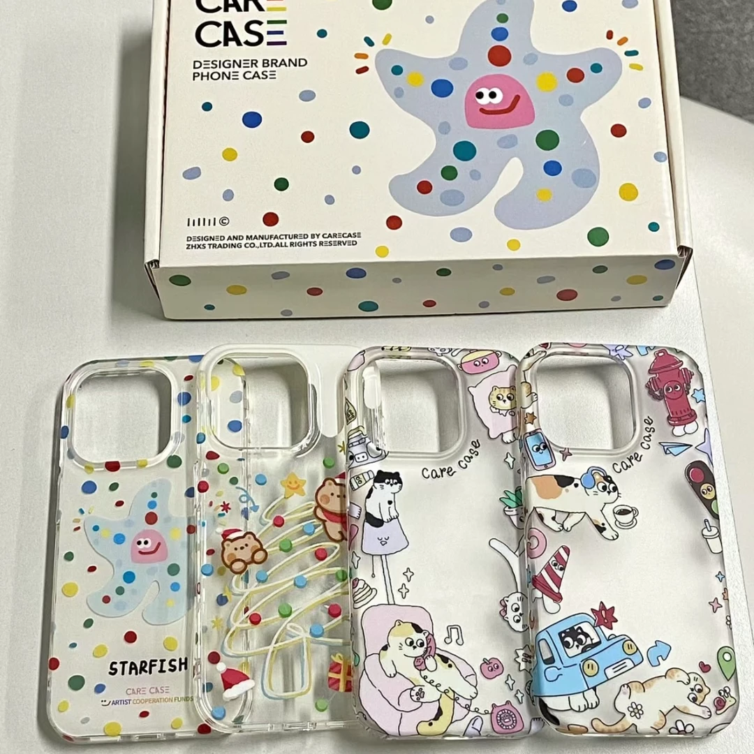 创意插画卡通猫咪iPhone15/14/13苹果手机壳11/12Promax透明防摔8