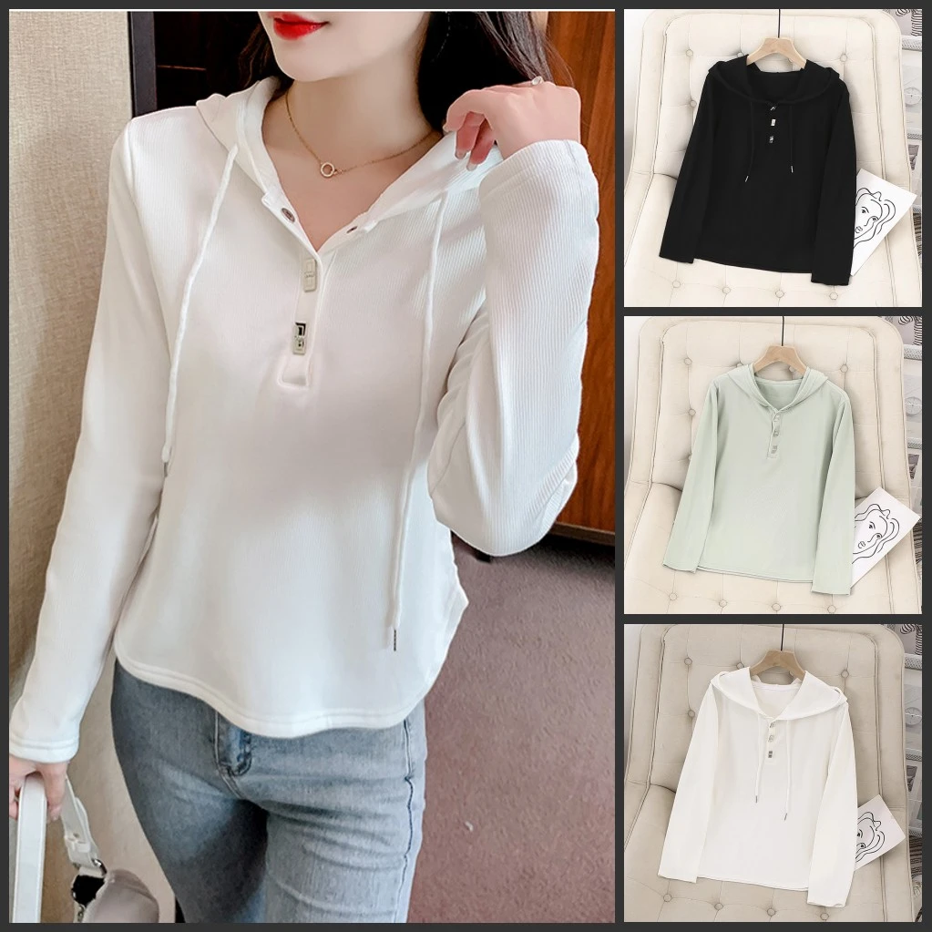 梦冬佳--110-200斤大码女装胖mm春装休闲连帽长袖T恤衫上衣