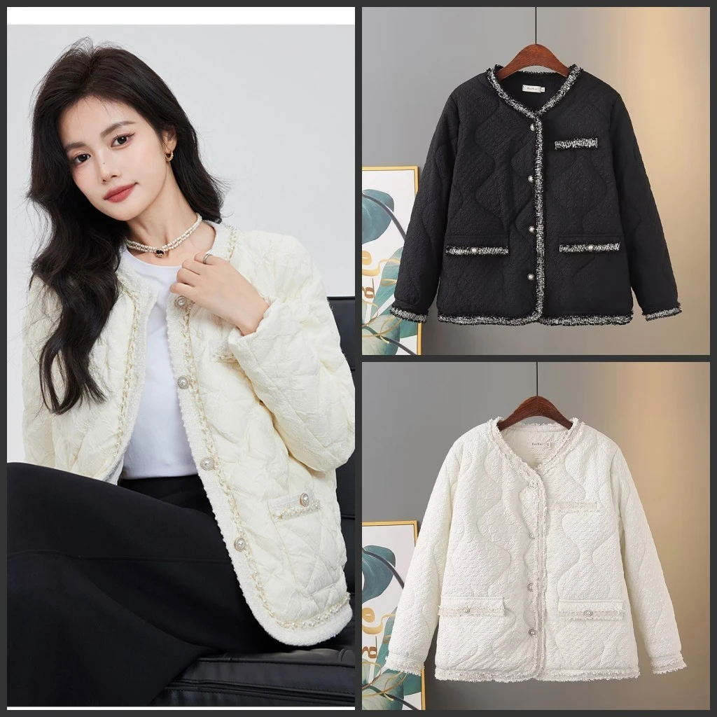 梦冬佳--115-195斤大码女装胖mm小香风别致棉衣冬装外套棉服上衣