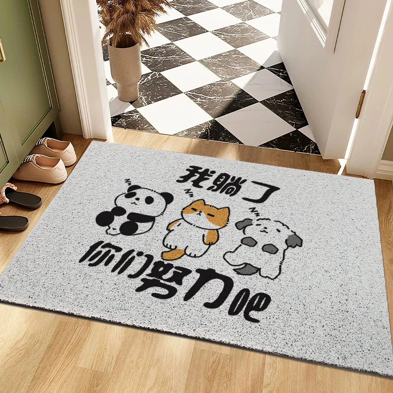 入户门地垫地毯防滑蹭脚垫卡通进户门耐脏刮泥免洗裁剪门厅地门垫